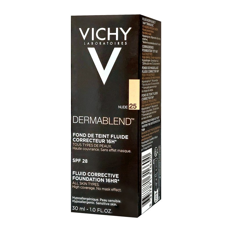 Vichy Dermablend fluid korygujący 16 h trwałość SPF 28 25 Nude 30 ml