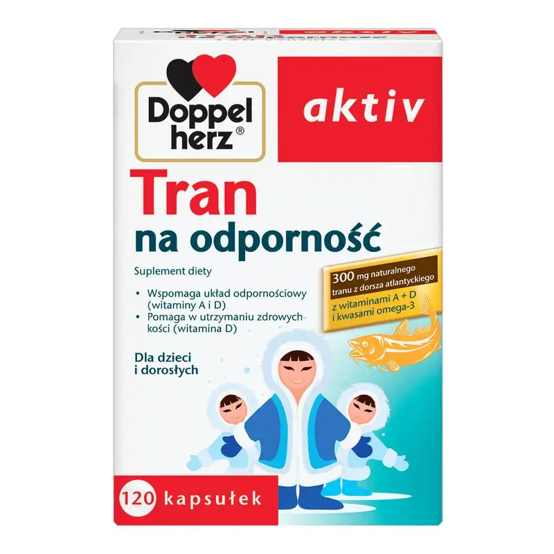 tran Doppelherz aktiv Tran na odporność, kapsułki, ranking tranów i olejów rybich