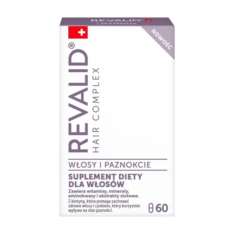 Kapsułki na włosy, skórę, paznokcie, Revalid Hair Complex, kapsułki, 60 szt., ranking tabletek na włosy, skórę, paznokcie