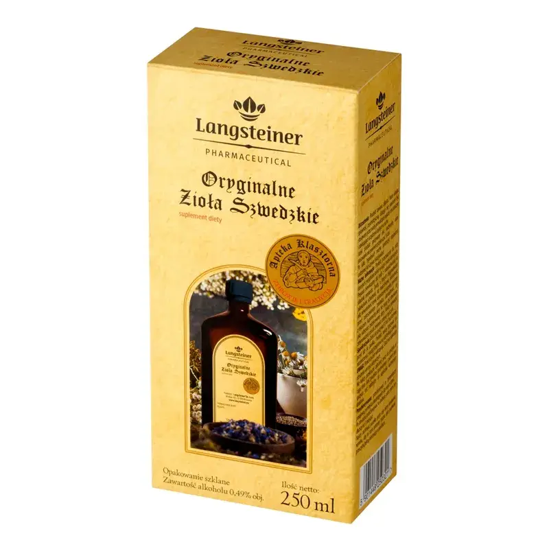 Langsteiner Oryginalne Zioła Szwedzkie, płyn, 250 ml, ranking preparatów na wzdęcia i gazy