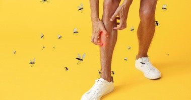 Człowiek atakowany przez komary