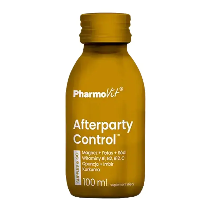 preparat na kaca Pharmovit Afterparty Control Supples & Go, smak owoce tropikalne, płyn, 100 ml, ranking preparatów na kaca,