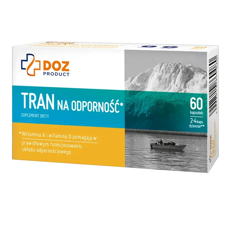 DOZ PRODUCT Tran na odporność, kapsułki, 60 szt., ranking tranów i olejów rybich