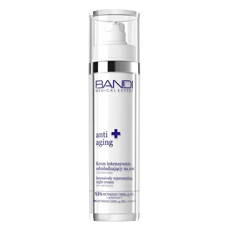 krem na przebarwienia, Bandi Anti Aging, krem intensywnie odmładzający na noc z retinoidami, 50 ml, ranking kremów na przebarwienia