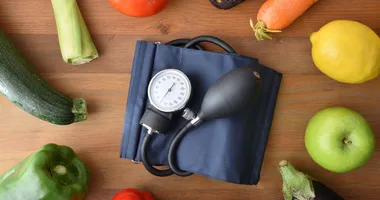 warzywa, owoce i ciśnieniomierz, zamienniki potraw szkodzących przy nadciśnieniu, co jeść przy nadciśnieniu