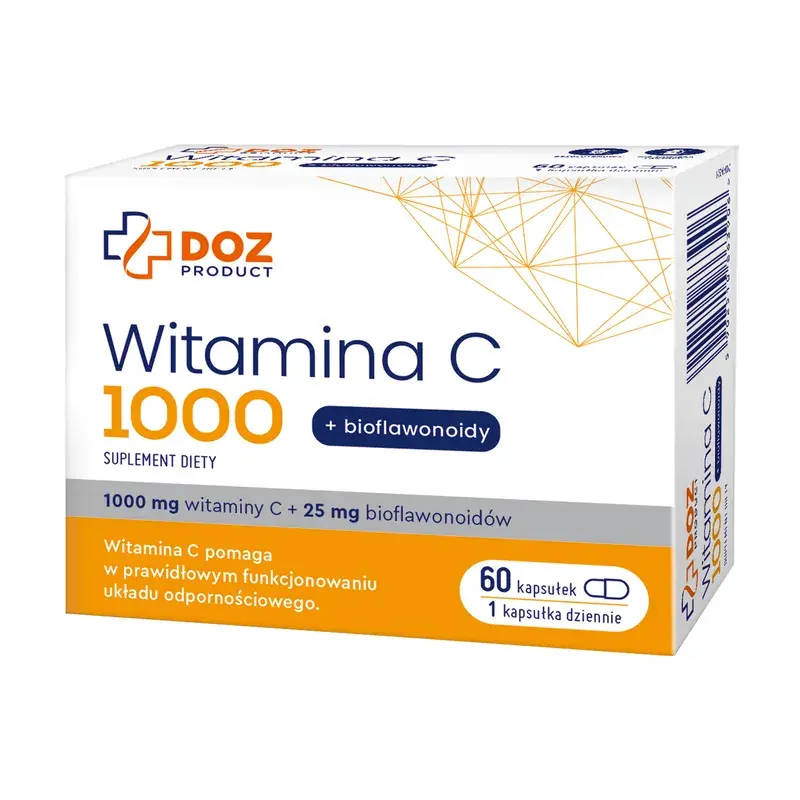 DOZ Product Witamina C 1000 + bioflawonoidy, kapsułki, 60 szt., ranking witaminy c, najlepsza witamina c