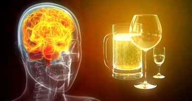 GHrafika przedstawiająca wpływ alkoholu na mózg człowieka