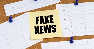 karteczka z napisem "fake news" na tablicy korkowej, jak się chronić przed dezinformacją medyczną