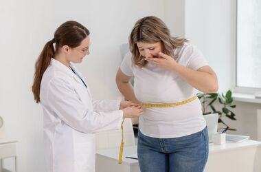 efekt jojo, jak uniknąć efektu jojo, odchudzanie bez efektu jojo, dietetyczka mierzy obwód talii kobiety z nadwagą