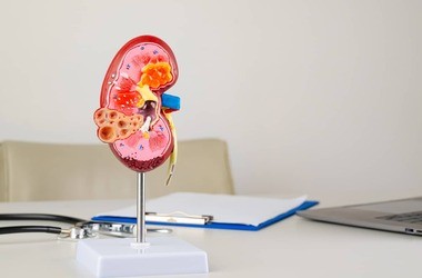 model nerki z widocznymi torbielami