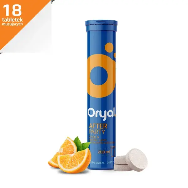 preparat na kaca Oryal After Party, tabletki musujące, 18 szt., ranking preparatów na kaca