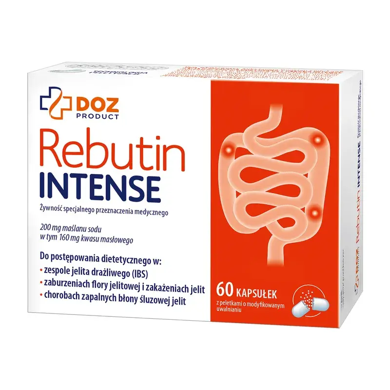 maślan sodu DOZ PRODUCT Rebutin INTENSE, kapsułki, 60 szt., ranking maślanów sodu