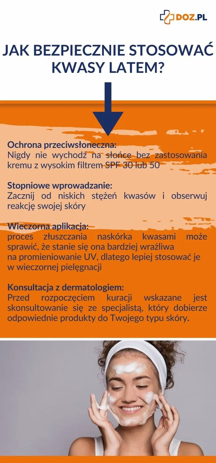 jak bezpiecznie stosowac kwasy na twarz latem?