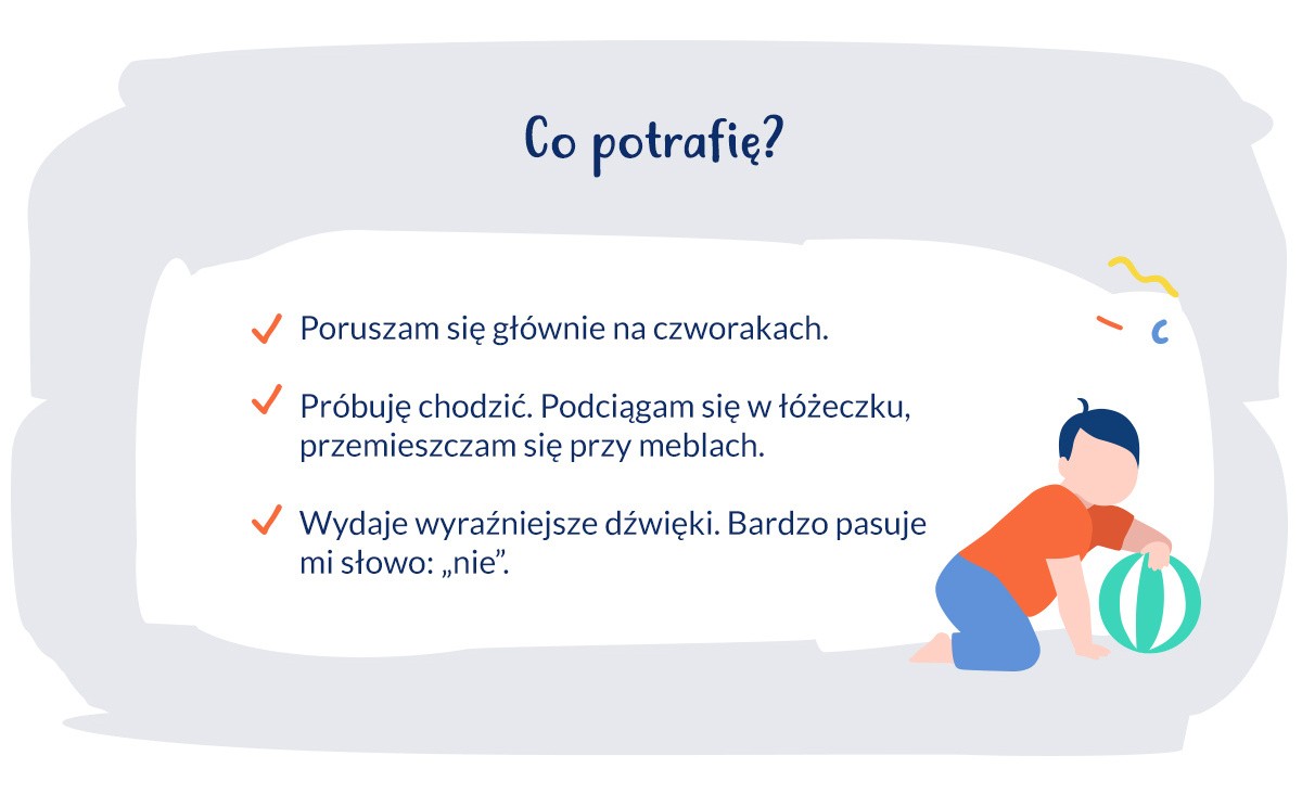 infografika rozwók dziecka w 11. miesiącu życia