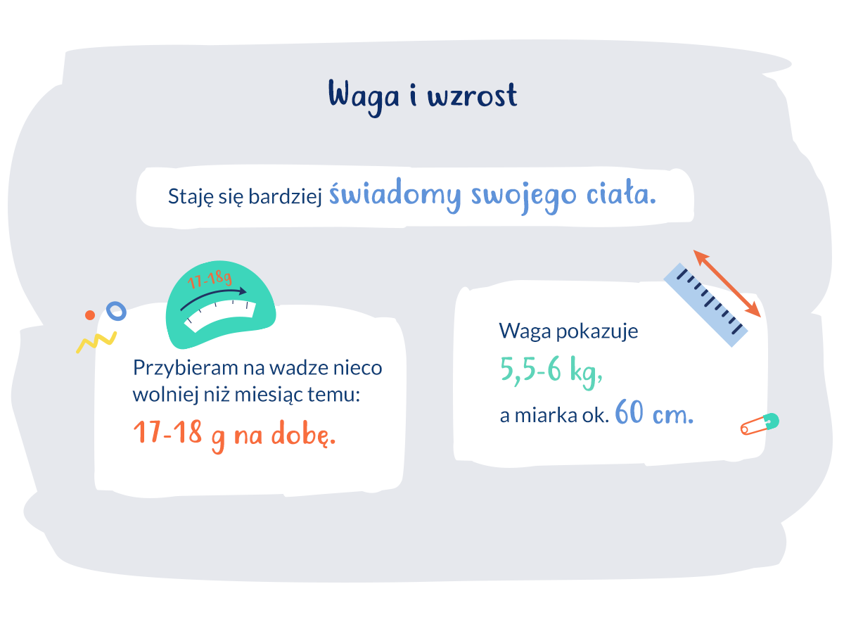 infografika waga i wzrost w 3. miesiącu życia dziecka