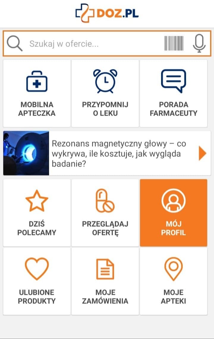 zdjęcie strony głównej aplikacji doz.pl