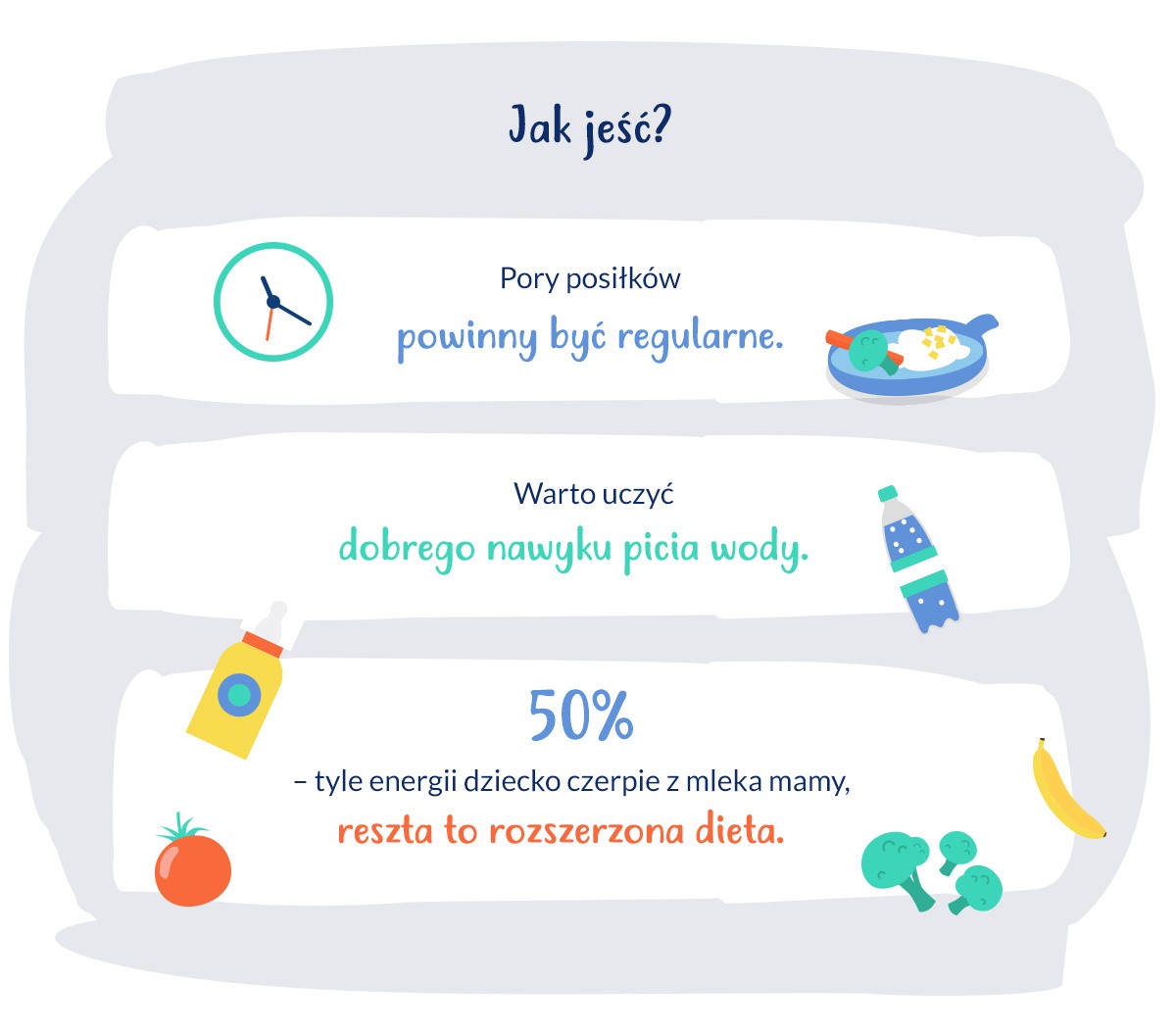 infografika jedzenie dziecka w 10. miesiącu życia