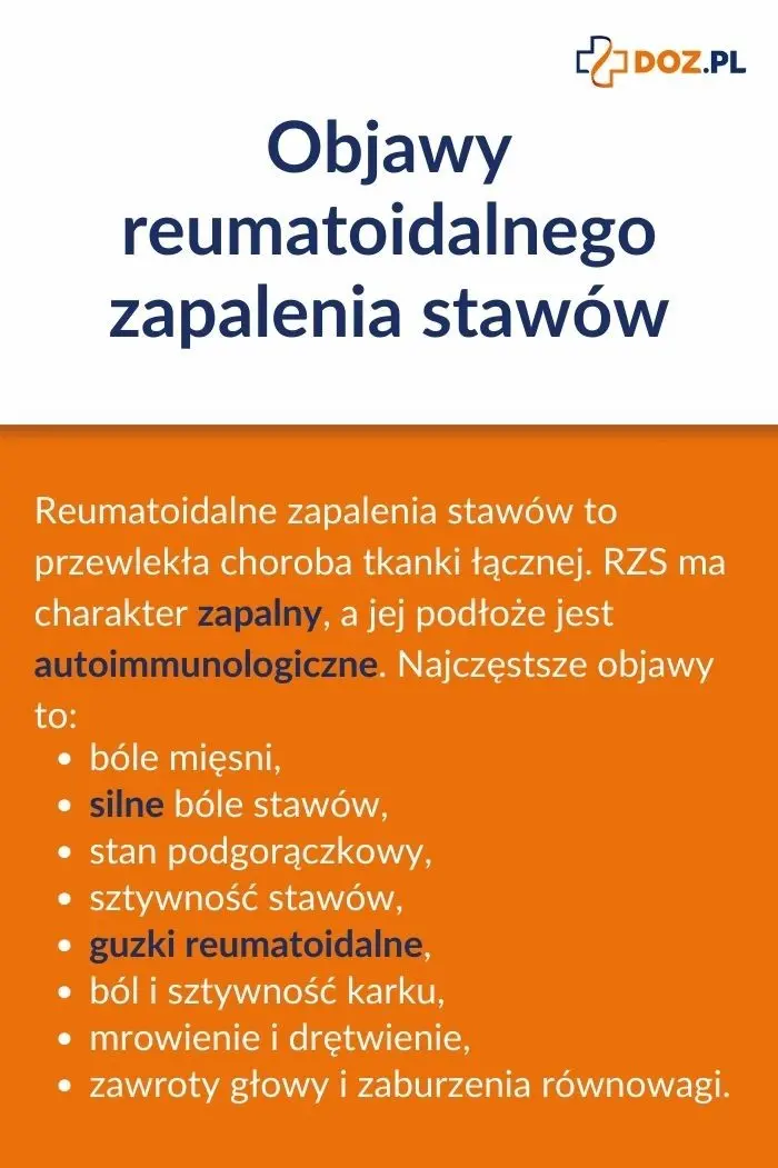 objawy reumatoidalnego zapalenia stawów