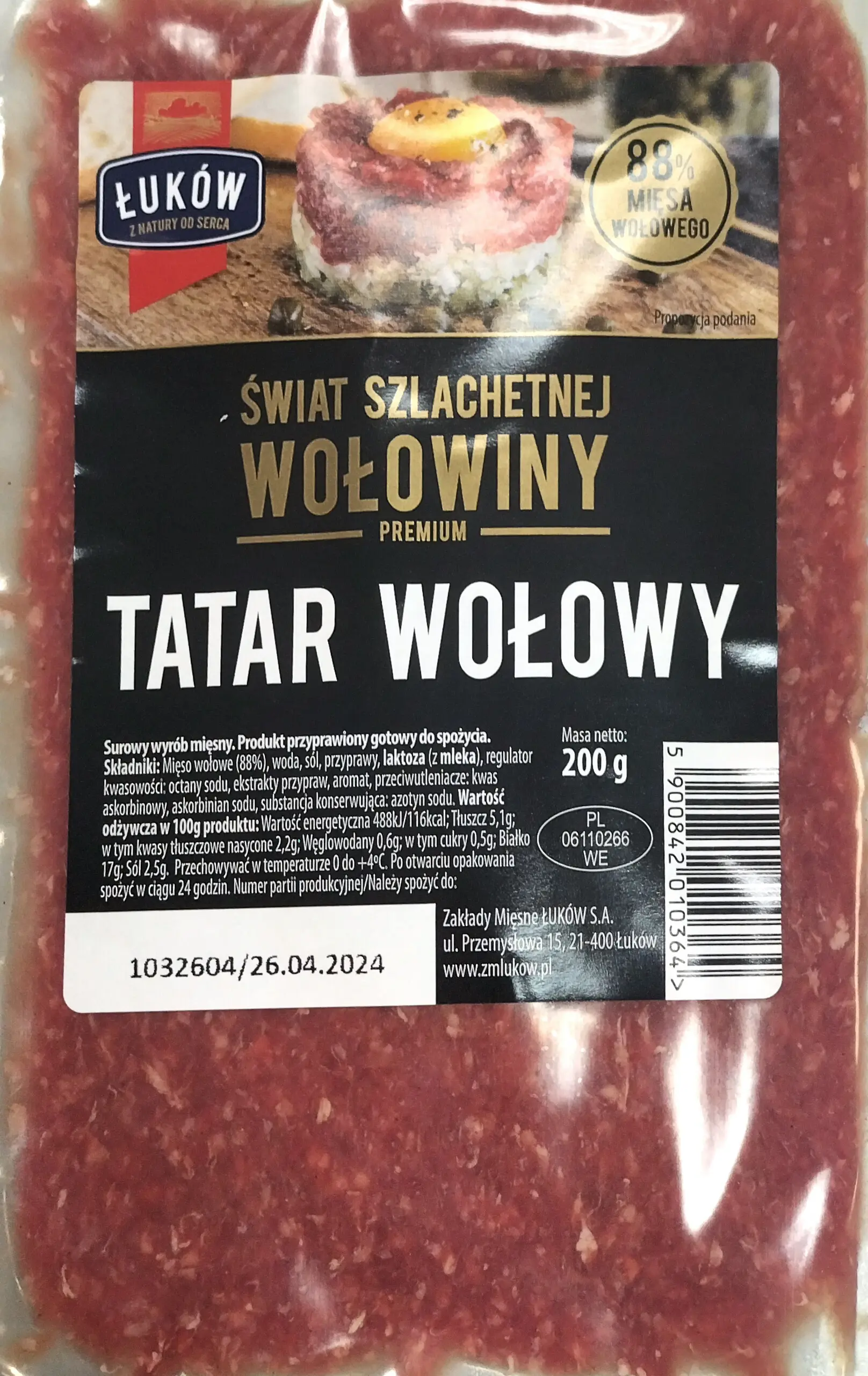 Tatar wołowy skażony toksyną – jak wygląda opakowanie?