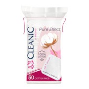 Cleanic, Pure Effect Soft Touch, płatki kosmetyczne kwadratowe, 50 szt.