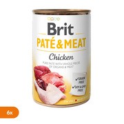 Zestaw 6 x Brit Paté & Meat Chicken, karma mokra dla psa, kurczak, 400 g