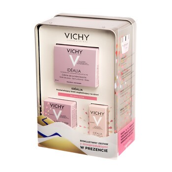 Zestaw Promocyjny Vichy Idealia, rozświetlający krem, skóra sucha, 50 ml + balsam-żel na noc, 15 ml + serum, 3 ml
