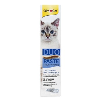 GimCat Multi-Vitamin Duo Paste z tuńczykiem, pasta witaminowa dla kota, 50 g