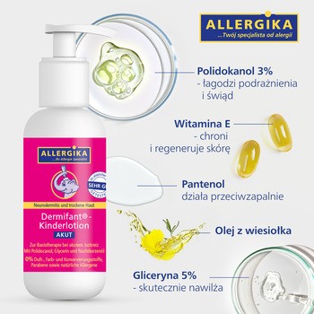 Allergika Dermifant, balsam nawilżający dla dzieci, Szybka Pomoc, 200 ml