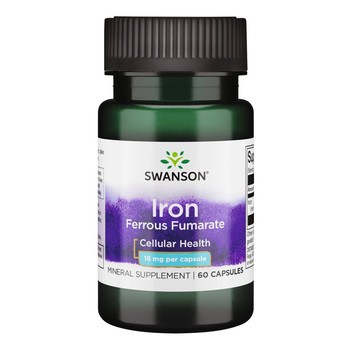 Swanson Iron (Ferrius Fumarate), kapsułki, 60 szt.