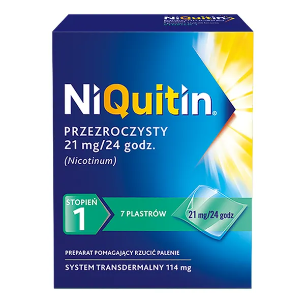 Nikotyna 21 mg/24h plastry 7 szt. [Niquitin]