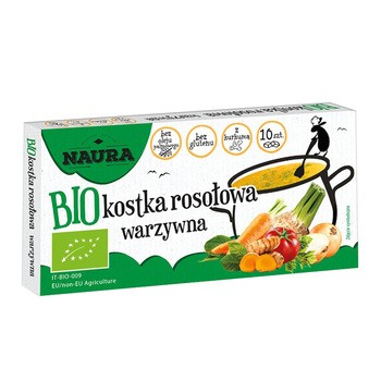 Naura, kostka rosołowa warzywna BIO, 100 g