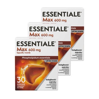 Zestaw 3x Essentiale Max, 600 mg, kapsułki, 30 szt.
