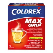 Coldrex MaxGrip, proszek do sporządzania roztworu doustnego w saszetkach, smak cytrynowy, 10 szt.