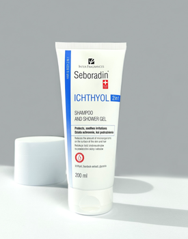 Seboradin Ichthyol, przeciwłupieżowy szampon i żel 2 w 1 do skóry wrażliwej i atopowej, 200 ml