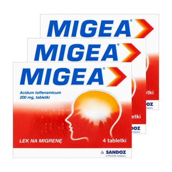 Zestaw 3x Migea, 200 mg, tabletki, 4 szt.