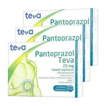 Zestaw 3x Pantoprazol Teva, 20 mg, tabletki, 14 szt.