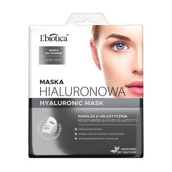 Zestaw L`Biotica Hialuron, maska na tkaninie + płatki pod oczy