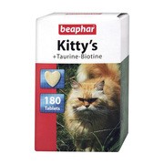 alt Beaphar Kitty's + Taurine-Biotine, przysmak witaminowy z tauryną i biotyną, tabletki, 180 szt.