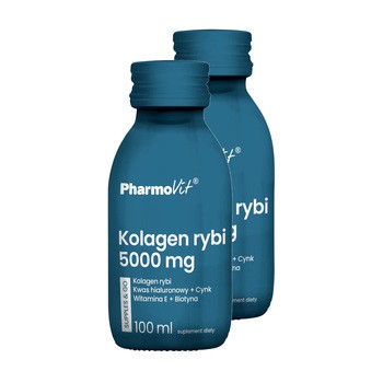 Zestaw 2x PharmoVit Kolagen rybi 5000 mg supples & go, płyn, 100 ml