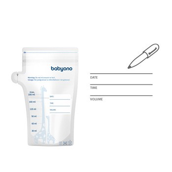 BabyOno, jednorazowe woreczki do przechowywania pokarmu,180 ml, 30 szt.