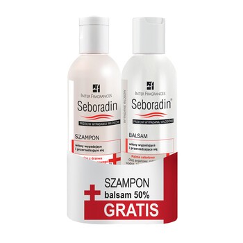 Zestaw Promocyjny Seboradin Przeciw wypadaniu włosów, szampon do włosów, 200 ml + balsam do włosów, 200 ml 50% GRATIS