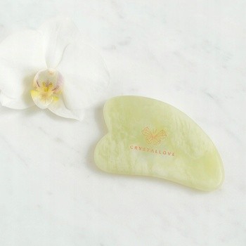 Crystallove, płytka do masażu twarzy gua sha z jadeitu, 1 szt.