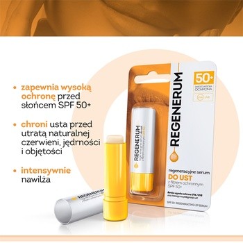 Regenerum, regeneracyjne serum do ust SPF50+, sztyft, 1 szt.