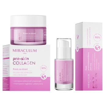 Zestaw promocyjny Miraculum Pro-Skin Collagen, krem przeciwzmarszczkowy na dzień 50 ml + krem przeciwzmarszczkowy pod oczy, 15 ml