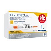 alt PIC Insumed, strzykawki insulinowe z powiększeniem 30Gx12,7mm 1 ml, 30 szt.