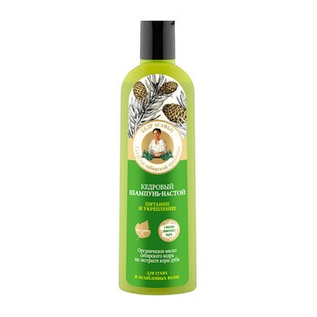 Receptury Babuszki Agafii, cedrowy szampon-nalewka, włosy suche i osłabione, 280 ml