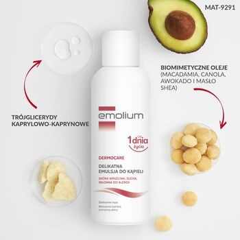 Emolium Dermocare, emulsja do kąpieli od 1. dnia życia, 400 ml
