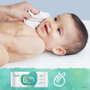 Pampers Aqua Pure, chusteczki nawilżane dla niemowląt, 3 x 48 szt.