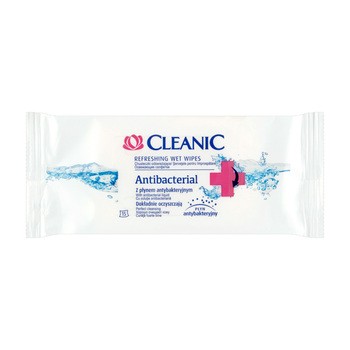 Cleanic Antibacterial, chusteczki odświeżające, 15 szt.