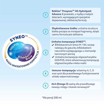 Bebilon Prosyneo HA 3, Junior, odżywcza formuła na bazie mleka po 1. roku życia, 400 g
